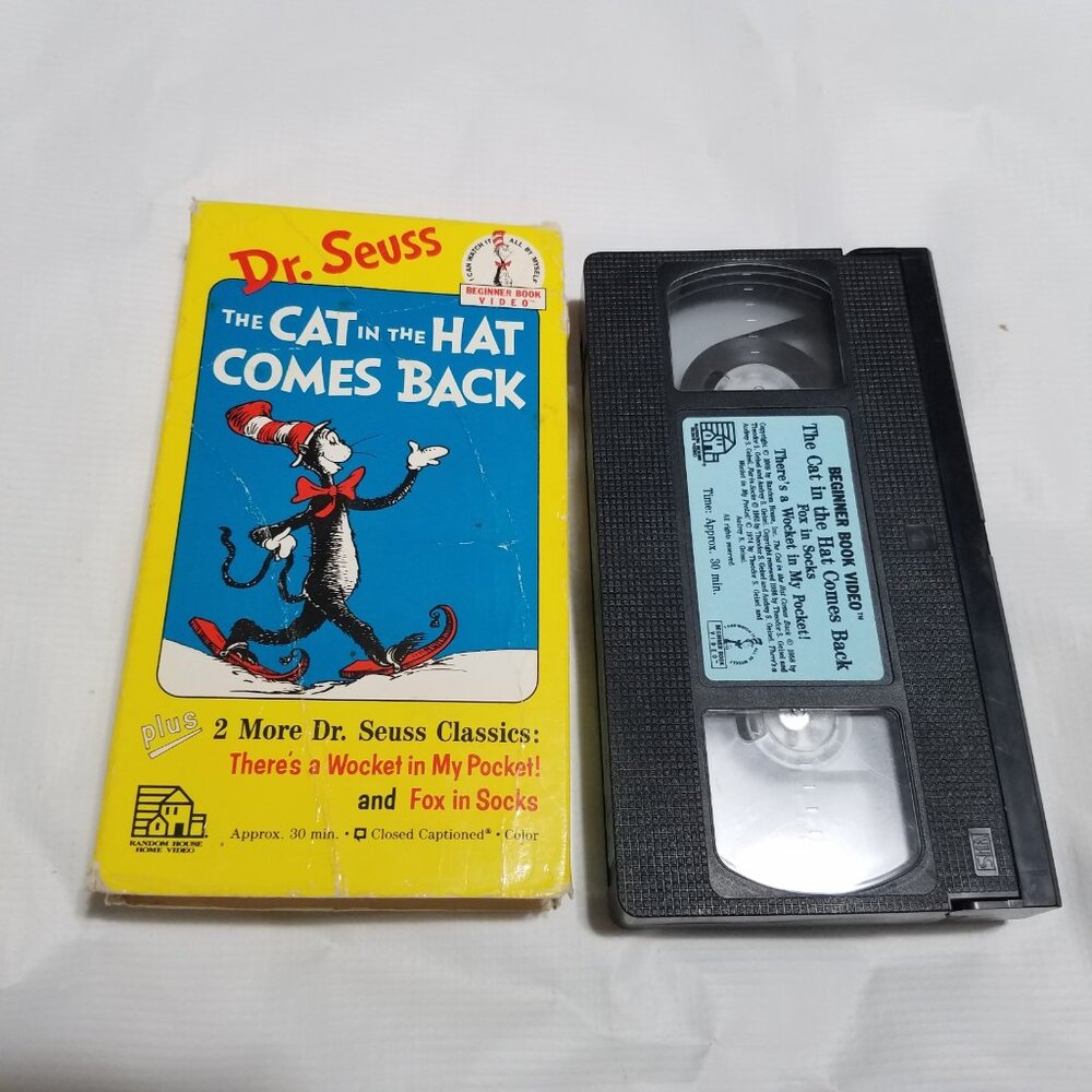 Dr. Seuss The Cat in the Hat Comes Back - There's a Wocket in my pocket VHS Tape